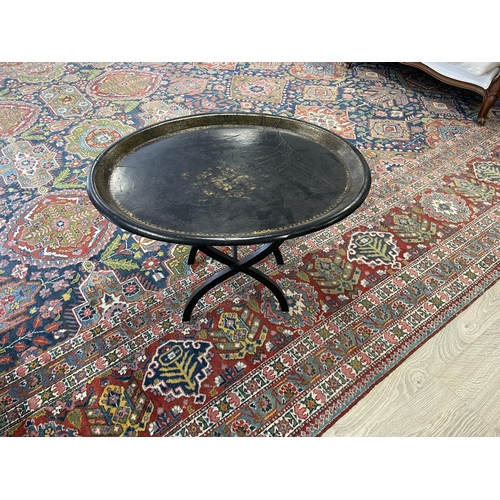 Antique Victorian oval papier Mache