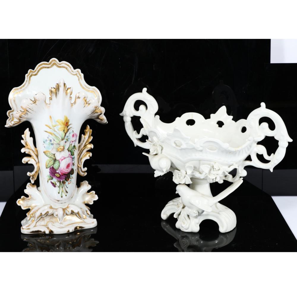 ANTIQUE VICTORIAN PORCELAIN 2PC.;