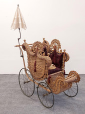 ANTIQUE VICTORIAN WICKER PRAM