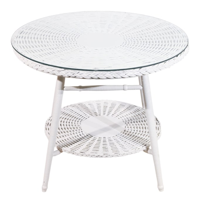 ANTIQUE VICTORIAN WICKER SIDE TABLE