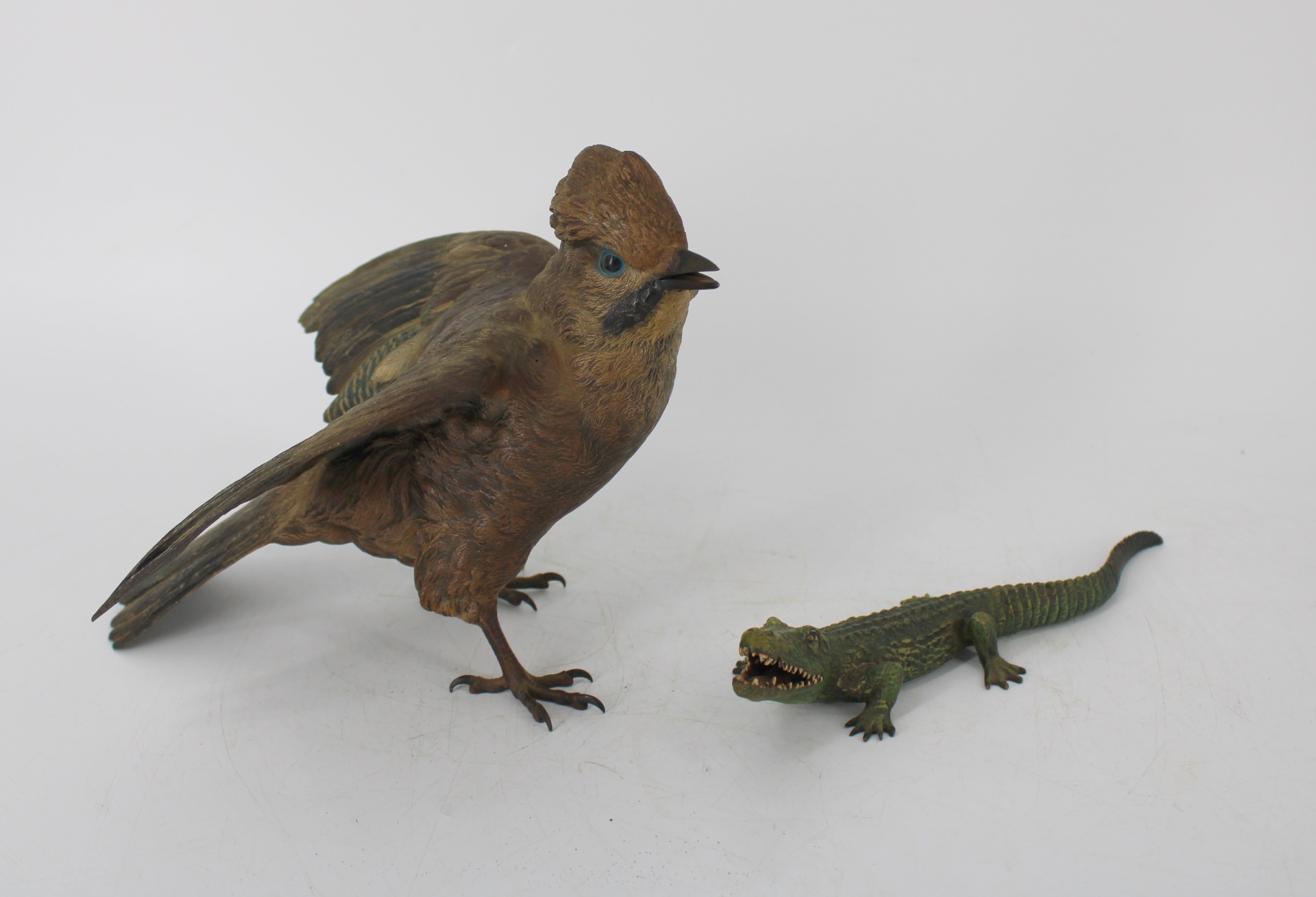 ANTIQUE VIENNA BRONZE BIRD AND