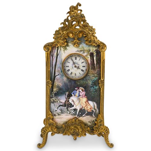 ANTIQUE VIENNESE BRONZE & ENAMEL