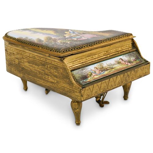 ANTIQUE VIENNESE BRONZE & ENAMEL
