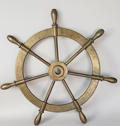 ANTIQUE VINTAGE SOLID BRASS 7-SPOKE