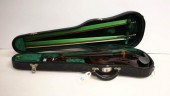 ANTIQUE VIOLIN, TWO BOWS AND H
