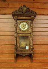 ANTIQUE WALNUT CASE WALL CLOCK