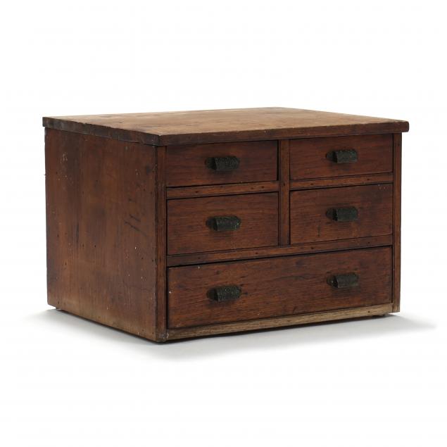 ANTIQUE WALNUT COLLECTOR'S CHEST
