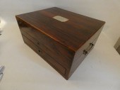 ANTIQUE WALNUT FLATWARE BOXFin
