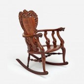 ANTIQUE WALNUT ROCKING CHAIR W