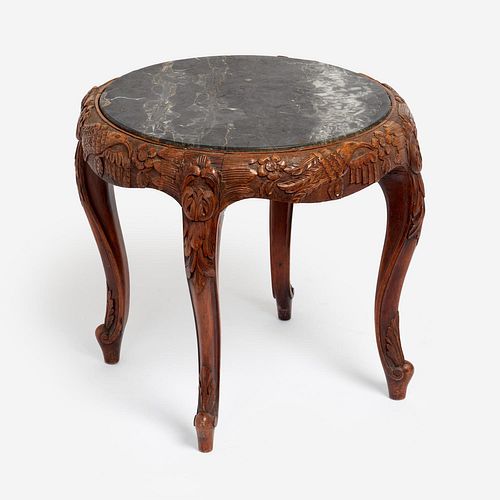 ANTIQUE WALNUT SIDE TABLE, BIRD