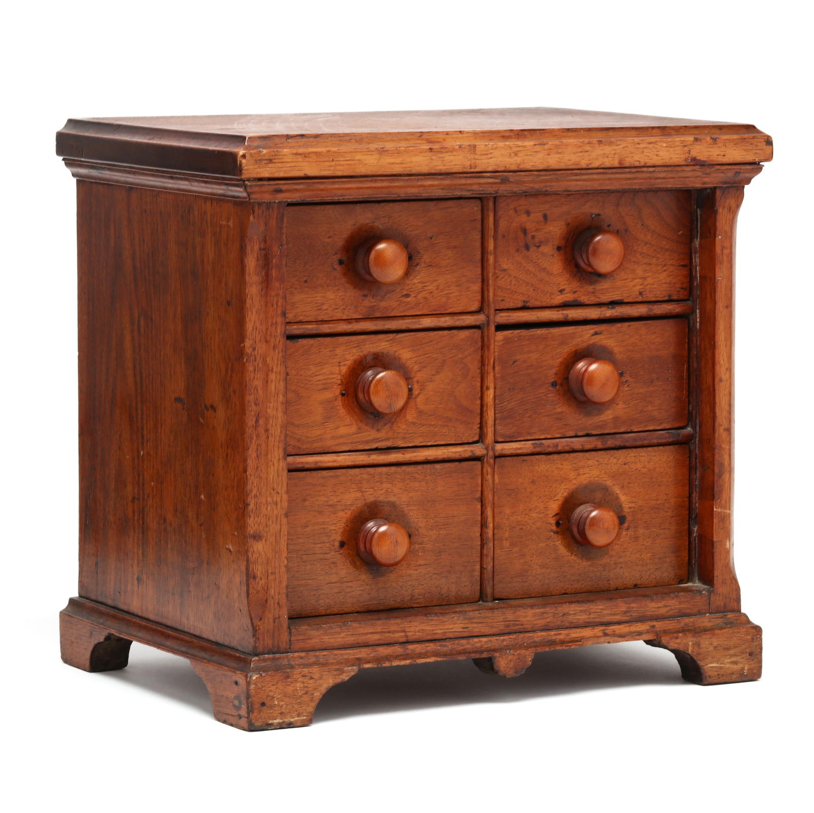 ANTIQUE WALNUT TABLE-TOP SPICE