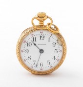 ANTIQUE WALTHAM 14K OPEN FACE