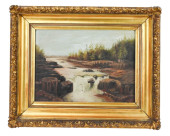 ANTIQUE WATER FALL LANDSCAPE O