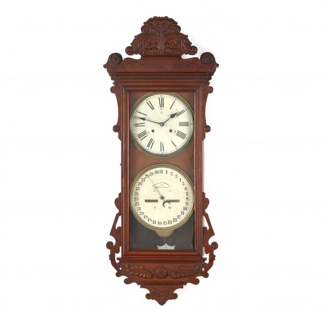 ANTIQUE WATERBURY CALENDAR CLOCK