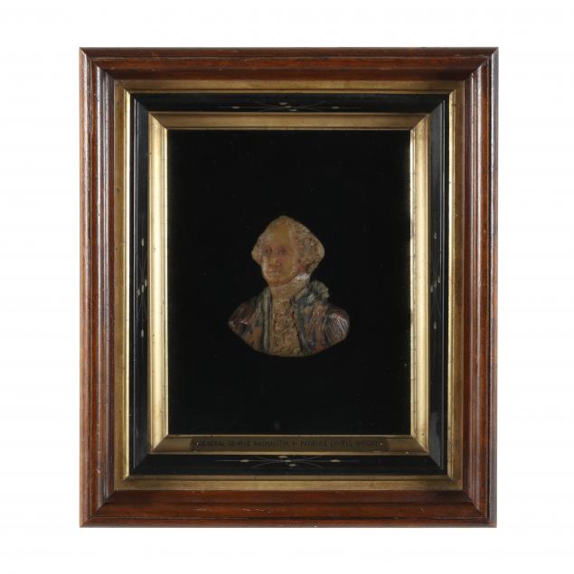 ANTIQUE WAX PORTRAIT BUST OF GEORGE