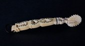 ANTIQUE WHALE IVORY AND SILVER