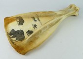 ANTIQUE WHALE JAW BONE SCRIMSH