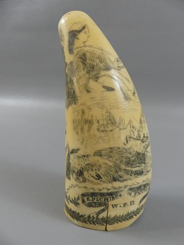 ANTIQUE WHALE TOOTH WHALING