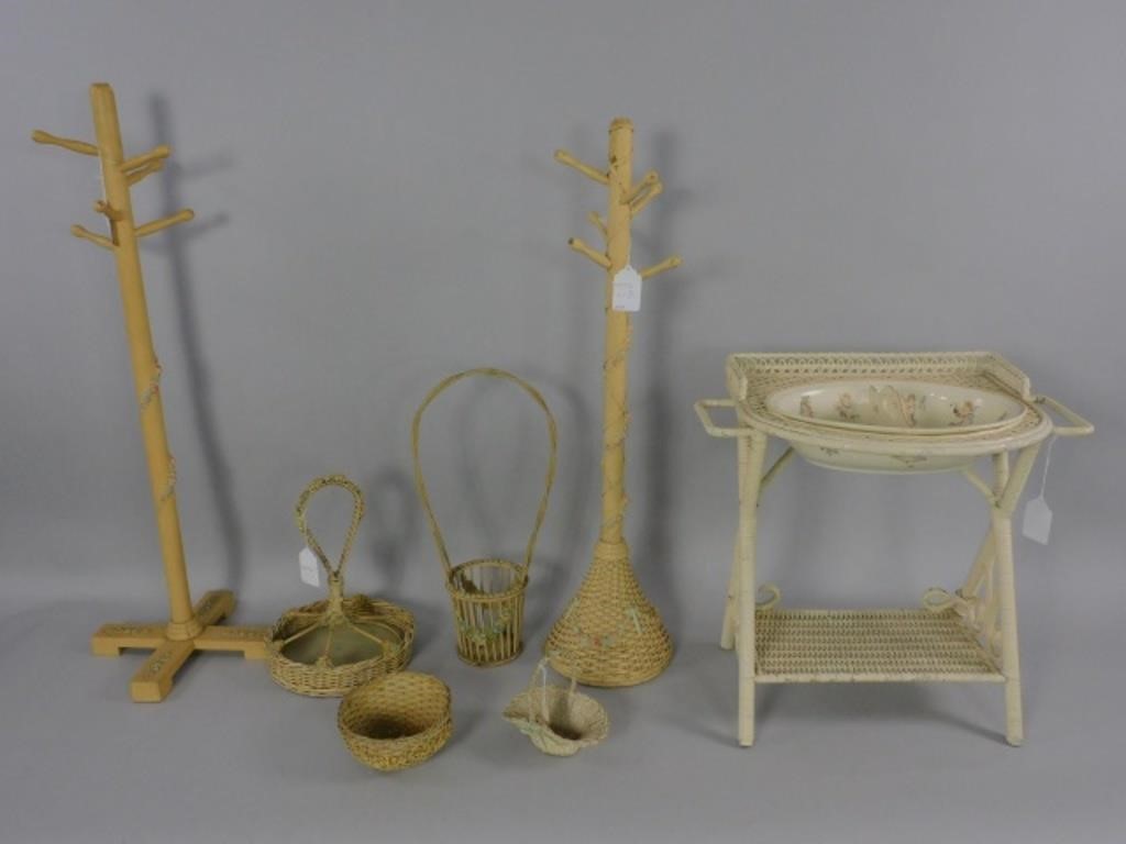 ANTIQUE WICKER CHILD'S 7-PIECE LOT,