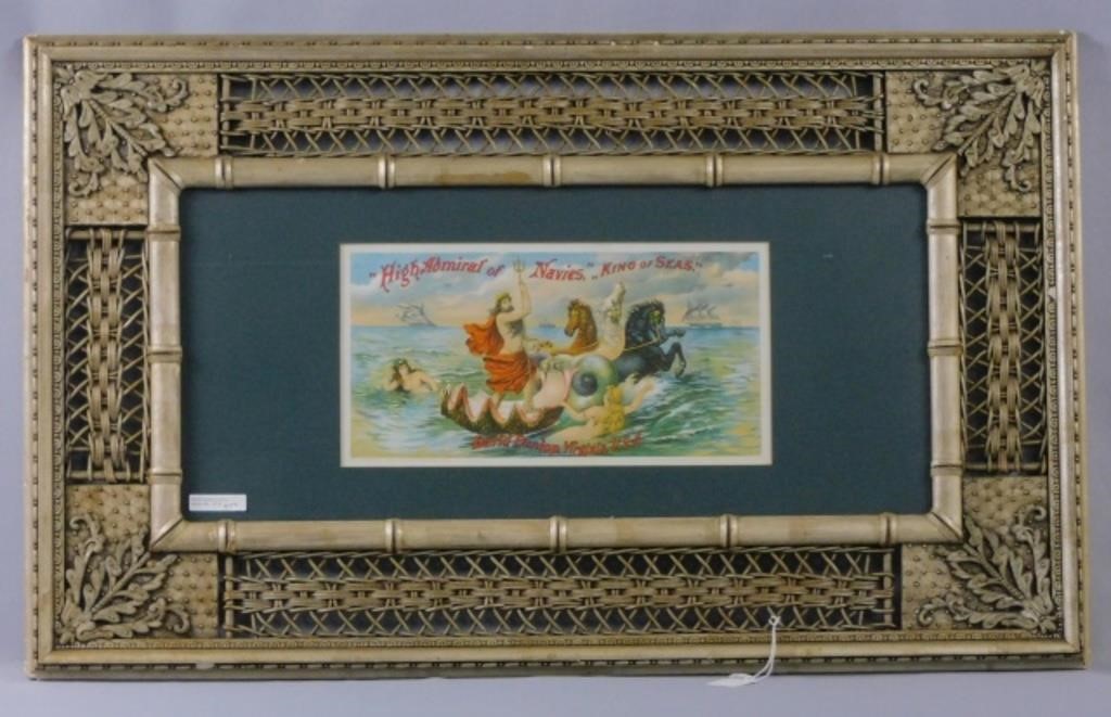 ANTIQUE WICKER FRAME, CA. 1900.