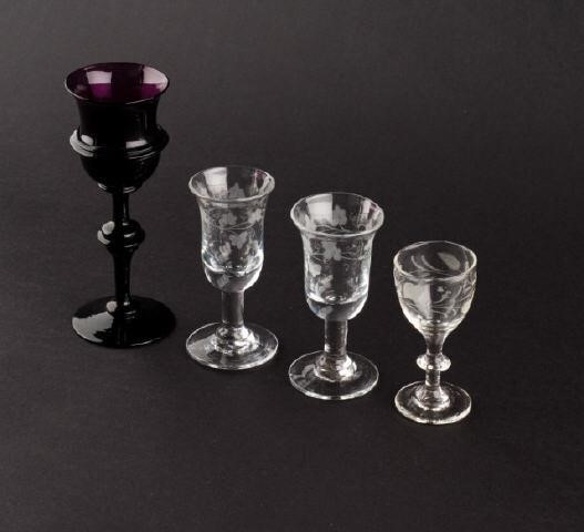 ANTIQUE WINE GLASSESA grouping of