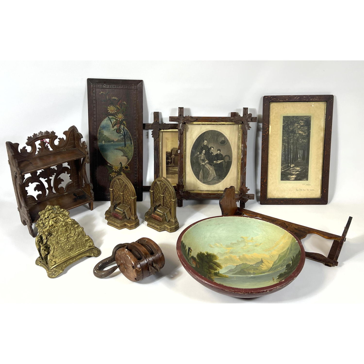 Antique Wood Decorative Lot. Wooden