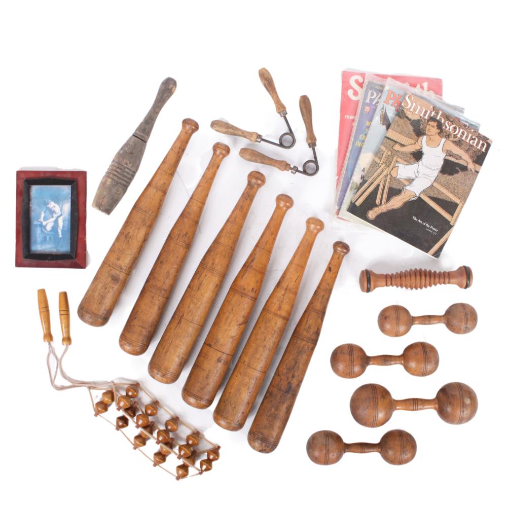 ANTIQUE WOOD EXERCISE 20PC JUGGLING