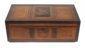ANTIQUE WOOD INLAY SWISS CYLIN