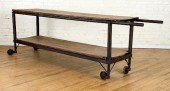 ANTIQUE WOOD & IRON 2 TIER POT