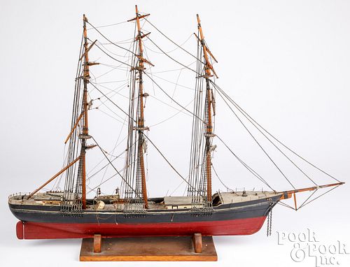 ANTIQUE WOOD SHIP MODELAntique wood