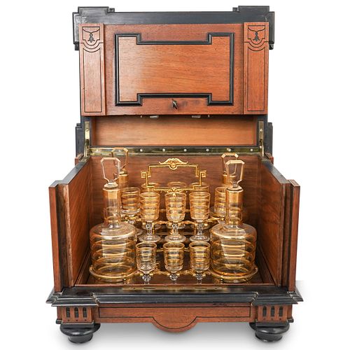 ANTIQUE WOOD TANTALUS