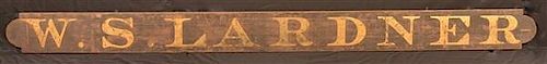 ANTIQUE WOOD "W.S. LARDNER" TRADE