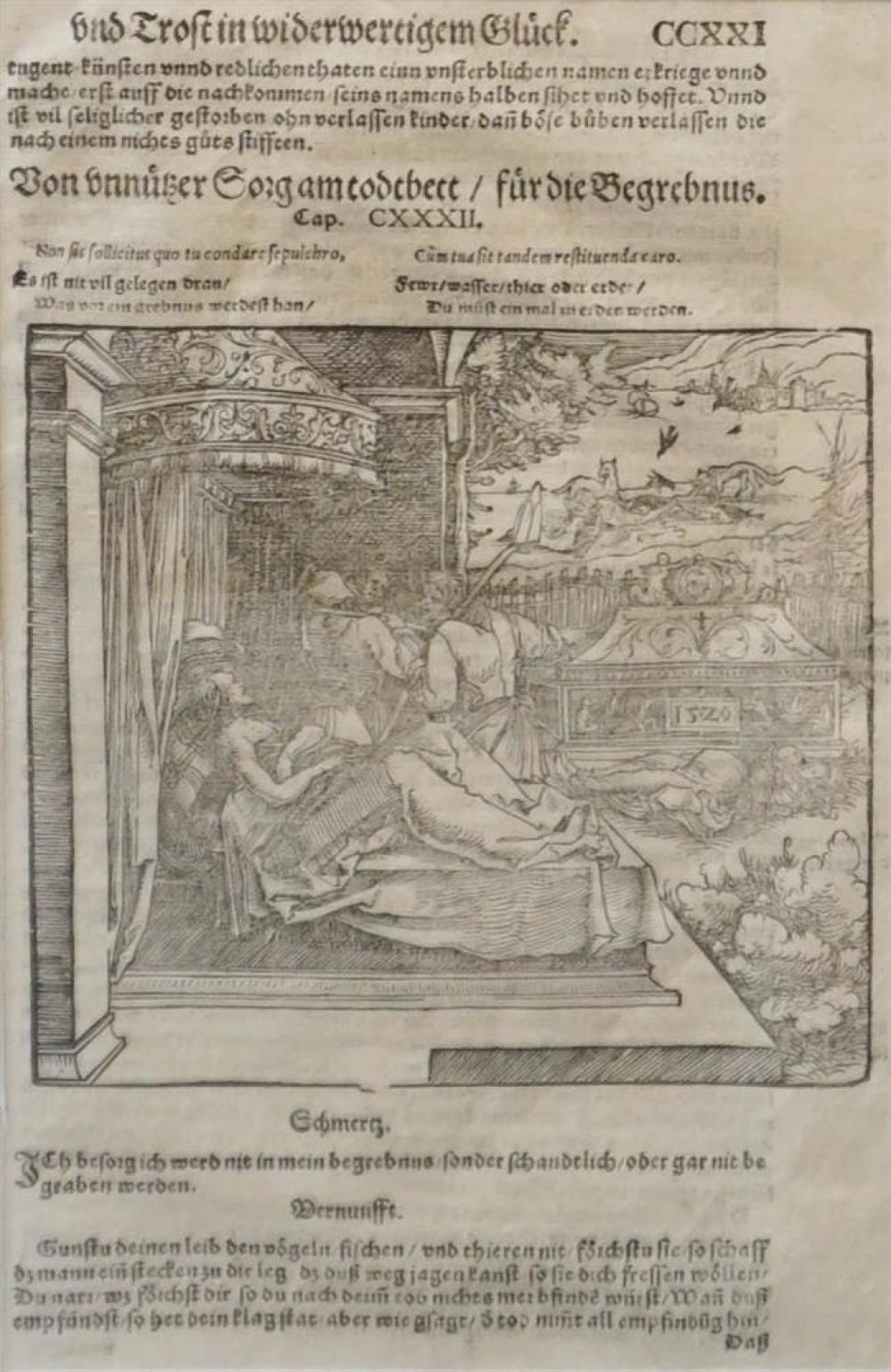 ANTIQUE WOODCUT LEAF FROM THE