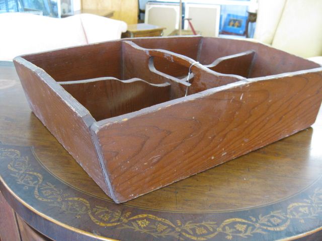 Antique Wooden Cutlery Box center