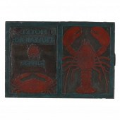 ANTIQUE WOODEN MENU BLOCK STAM