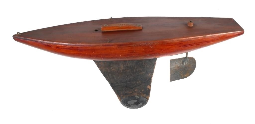 ANTIQUE WOODEN MODEL SAILBOAT