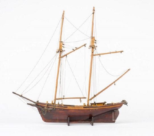 ANTIQUE WOODEN SHIP BY EUGèNE