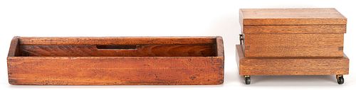 ANTIQUE WOODEN TOOL CADDY AND