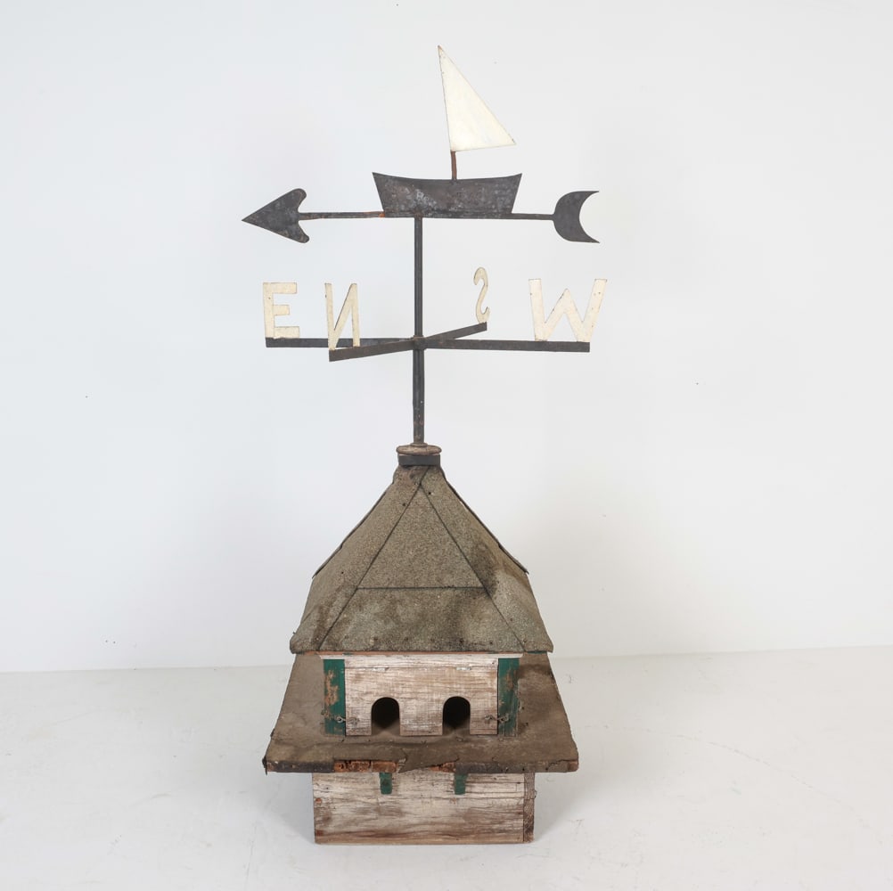 ANTIQUE WOODEN WEATHER VANE BIRD