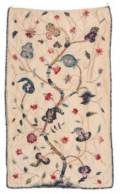 ANTIQUE WOOL EMBROIDERED COVER