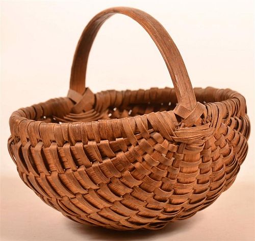 ANTIQUE WOVEN OAK EGG OR BERRY