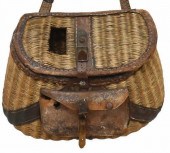 ANTIQUE WOVEN WICKER & LEATHER