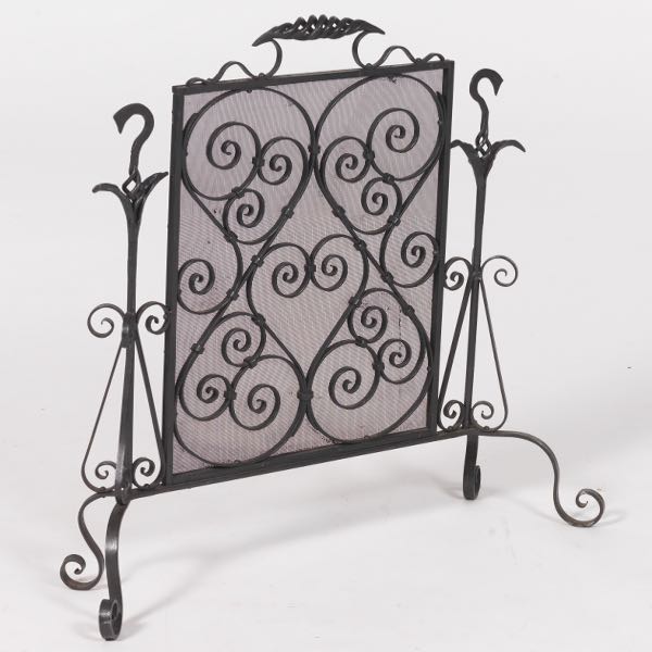 ANTIQUE WRIGHT IRON FIREPLACE