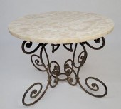 ANTIQUE WROUGHT IRON AND FIGUR