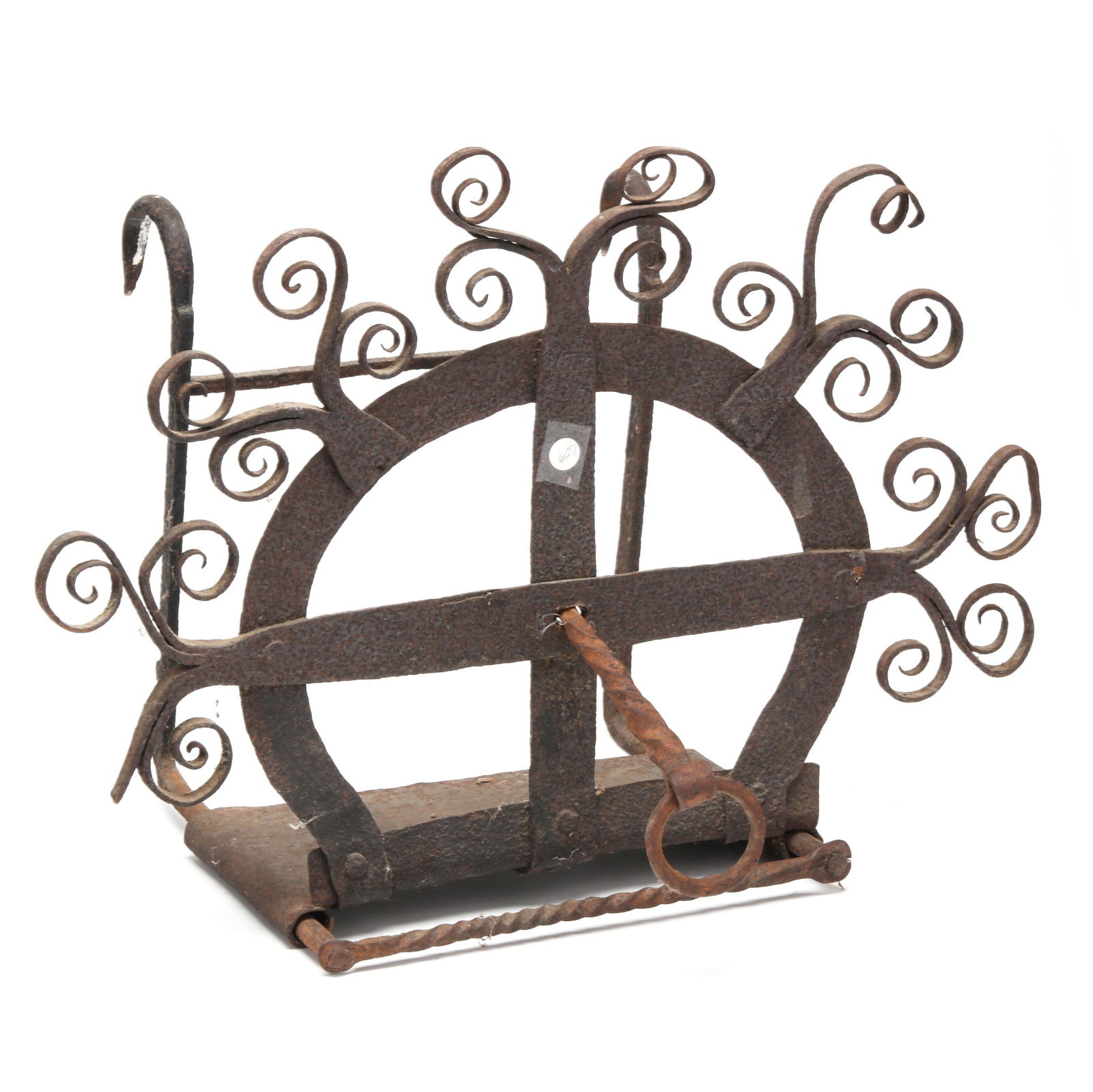ANTIQUE WROUGHT IRON BAR-GRATE