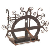 ANTIQUE WROUGHT IRON BAR-GRATE