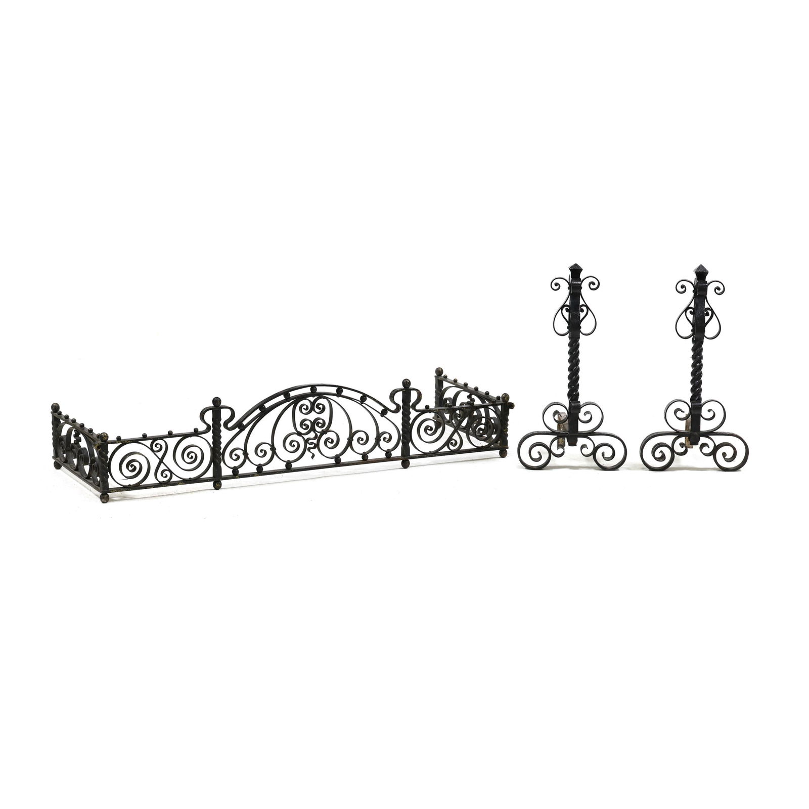 ANTIQUE WROUGHT IRON FIRE FENDER
