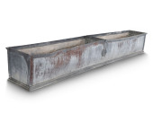 ANTIQUE ZINC TROUGH DOUBLE PLA