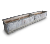 ANTIQUE ZINC TROUGH DOUBLE PLA