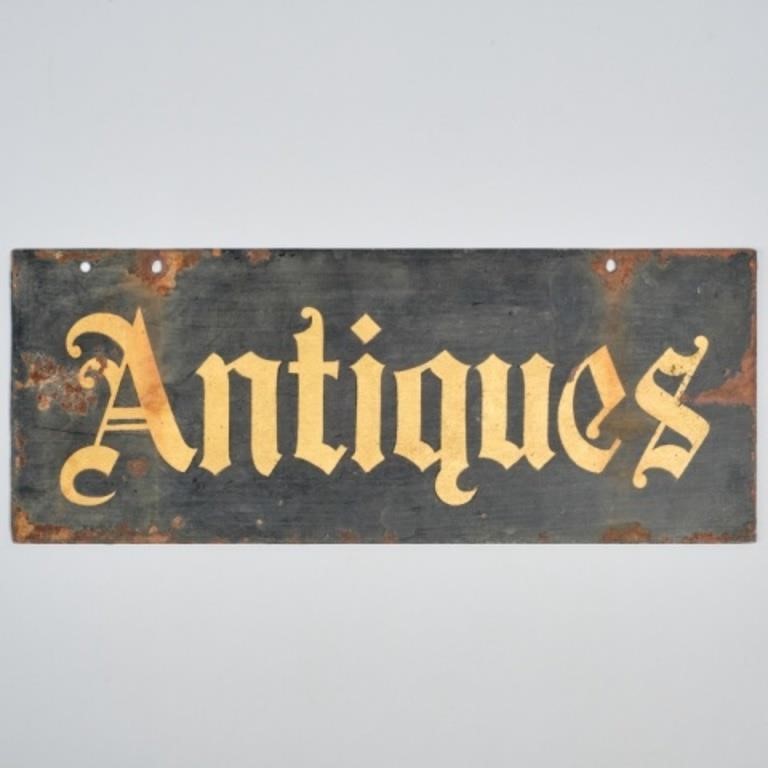 "ANTIQUES" STEEL SIGNA black